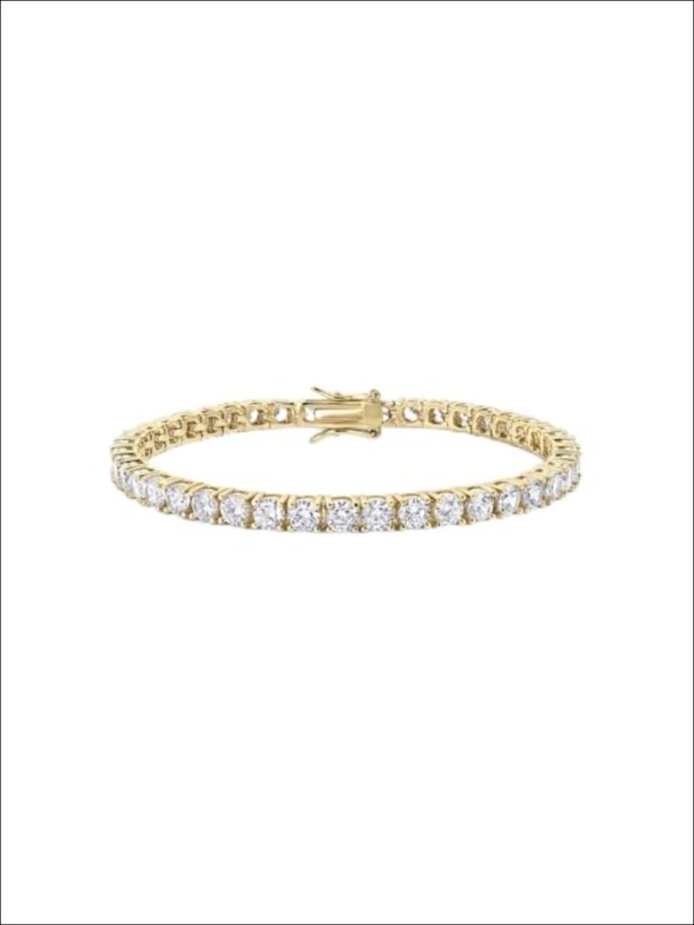 14k Gold Plated Tennis Chain Bracelet - Stackable Everyday Bracelet